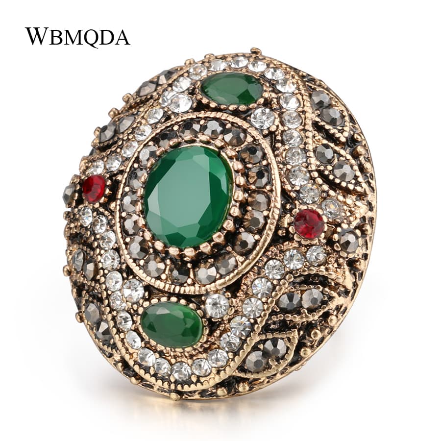 Hot sales Hot sales Türkiye Women's Big Vintage Antique Indian Gold Engagement Ring, Boho Style Jewelry, Accessories 2024