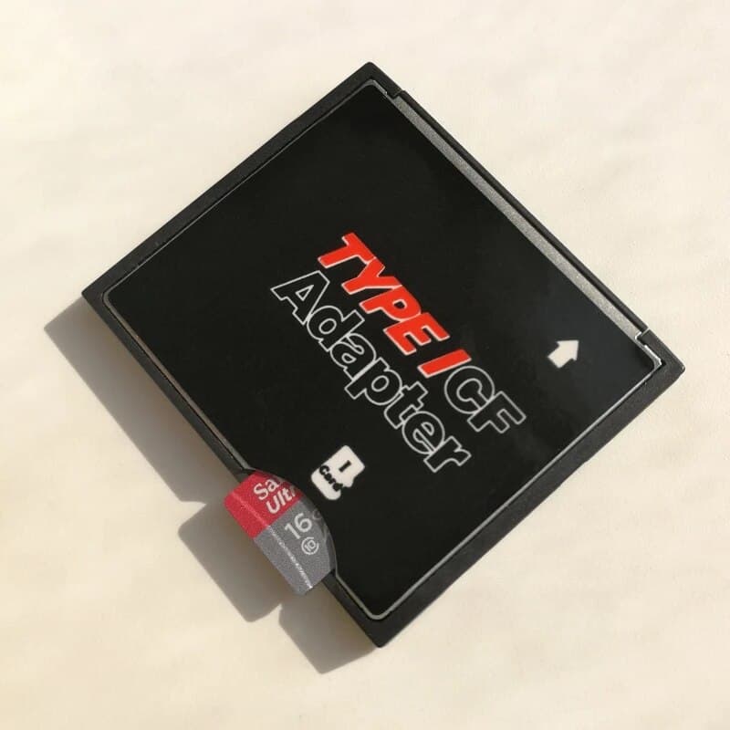 Dual Port Micro-SD/SDHC/SDXC TF to Compact Flash CF Reader Adapter, Support Micro-SD Card