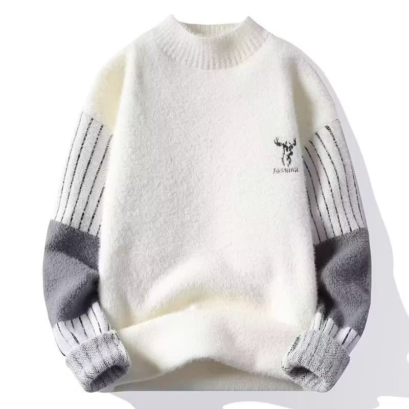 Men's Clothing Sweater Men's Autumn And Winter Thick Base Knitted Sweater Teenagers High School Students Warm Casual Fashion Tops
