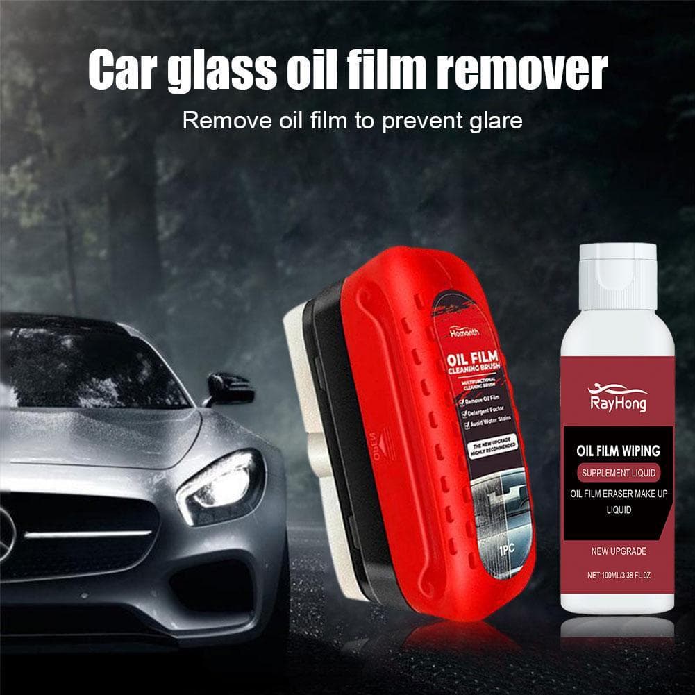 Car Remover Powerful Front Inner Windshield Stain Removal Glass Oil Film Cleaning Brush
