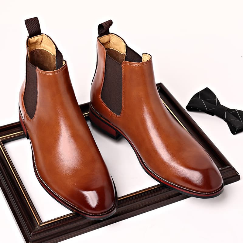 Breathable pointed ankle boots High tops mid-tops trendy leather boots