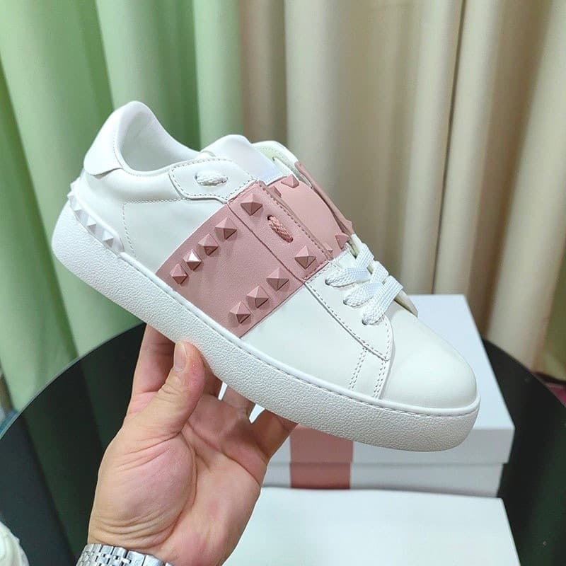 Chaussures de couple à lacets en cuir blanc pour hommes et femmes, nouvelle collection 2024