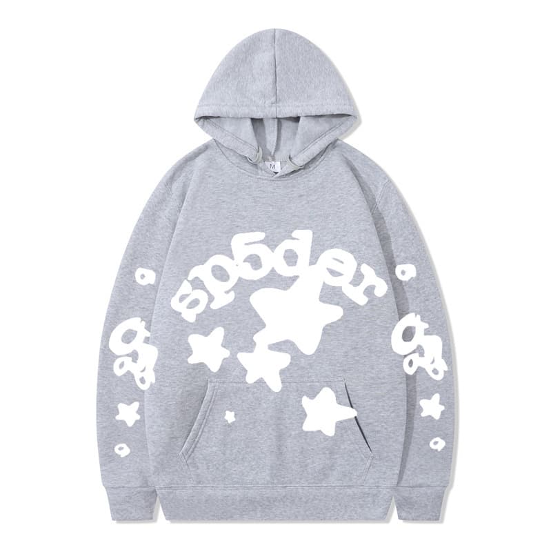 Sweat à capuche unisexe SP5DER imprimé toile d'araignée, marque tendance européenne et américaine, grandes tailles, coupe ample.