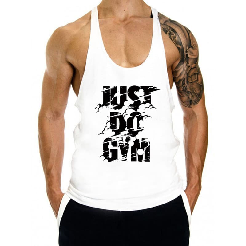 Men's Clothing Sports Exercise Leisure Print Quick Dry Breathable Slit Fitness Vest
