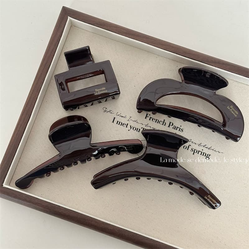 High-Grade deep sauce acetate grip French atmosphere hair grip back head temperament quality retro shark hairpin