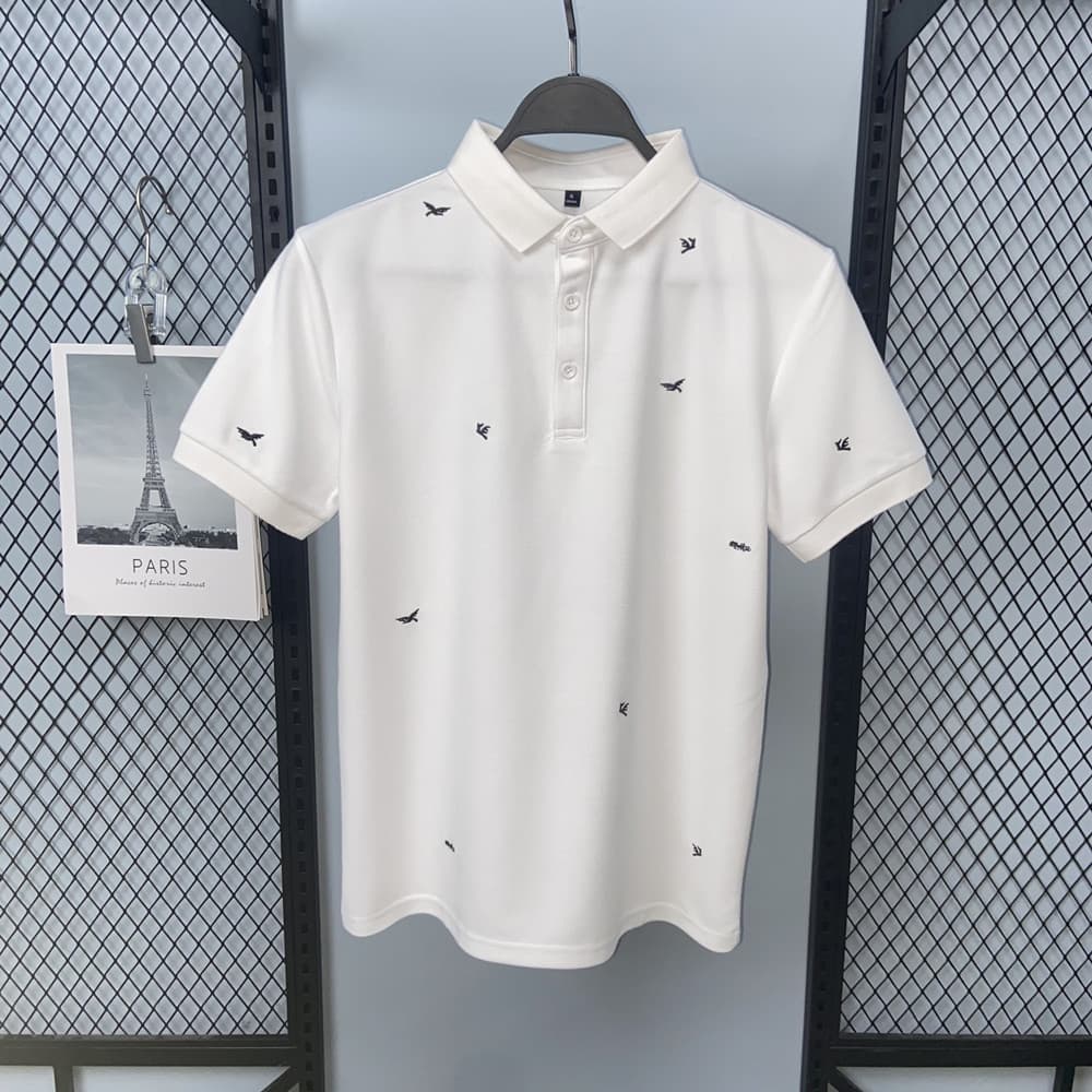 Man's clothing polo shirt Men's summer embroidered sven business casual shirt lapel short-sleeved T-shirt