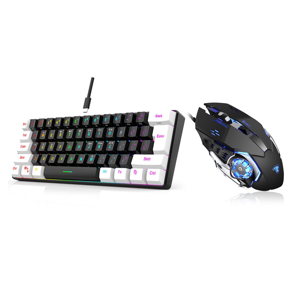 Clavier d'ordinateur portable compact et portable, 61 touches, rétroéclairage RGB, pour le jeu et les affaires.