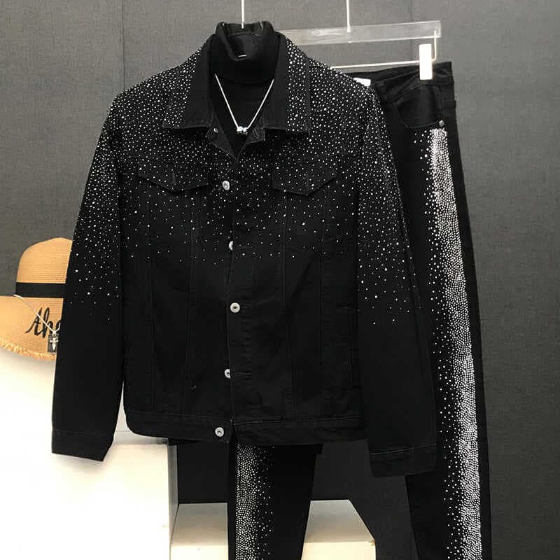 Men's Clothing Starry Sky Hot Diamond Jacket High End Jacket New Men's Tops