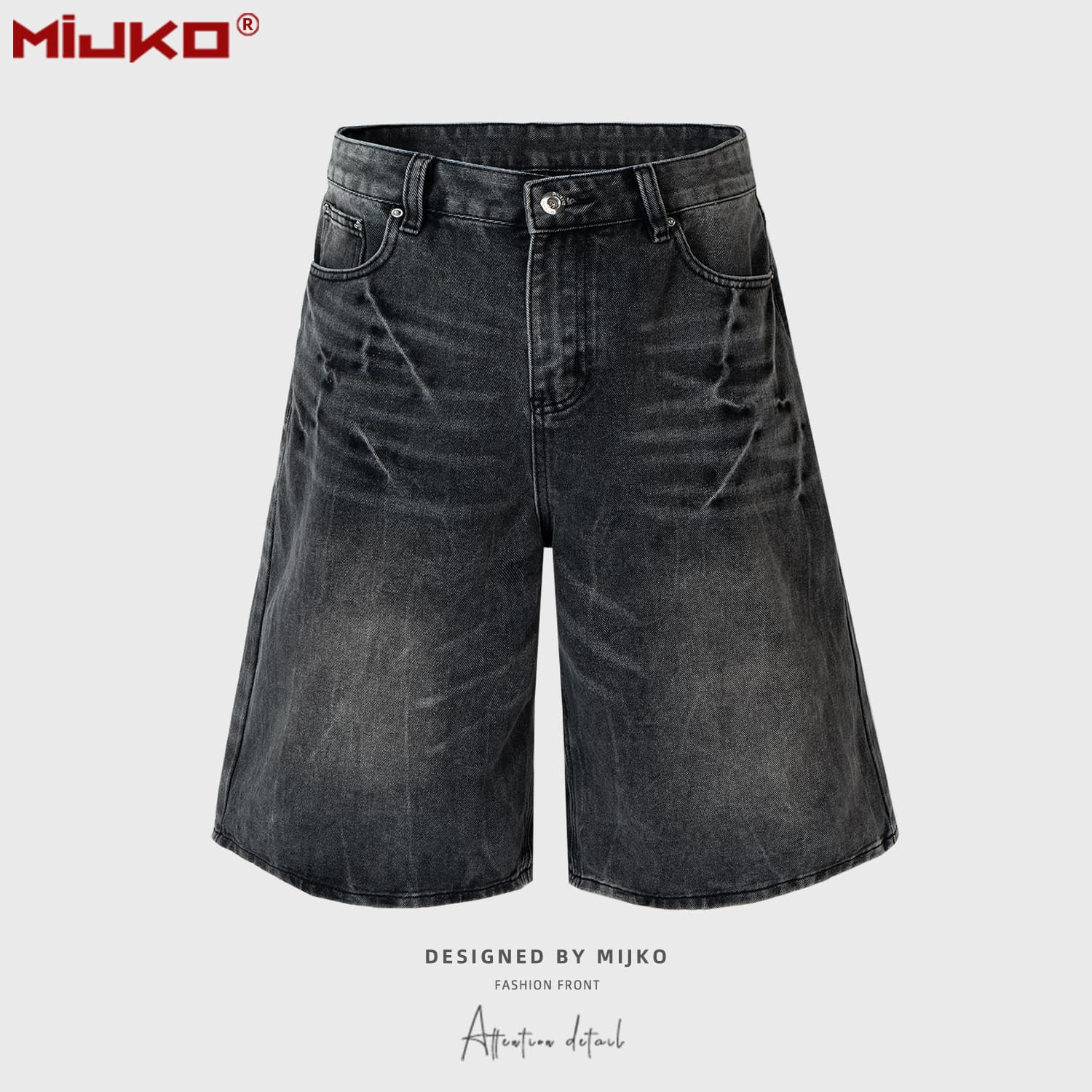 Men's Clothing Washed Old Jeans High Street Texture Design Multi Size Shorts