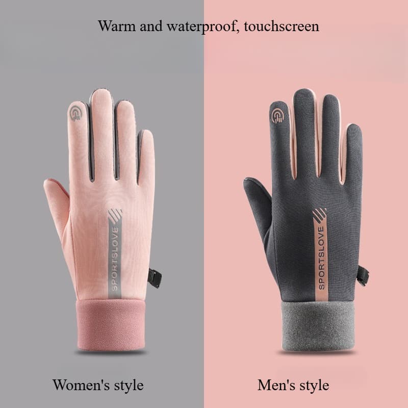Warm Gloves Women's Winter Touch-screen Sports Outdoor Driving Non-slip Piled Thickened Cold-proof And Windproof Riding Gloves
