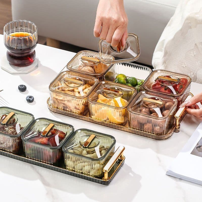 Minimalist For Home Use, Living Room Coffee Table With Lid, Fruit Tray, Countertop Candy Plate, Dried Fruit, Internet