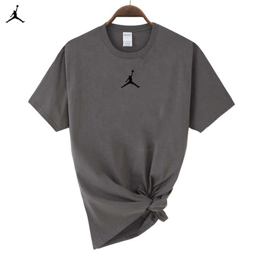 T-shirt d'été ample et décontracté à manches courtes et col rond pour homme, entièrement en coton, style sport fin