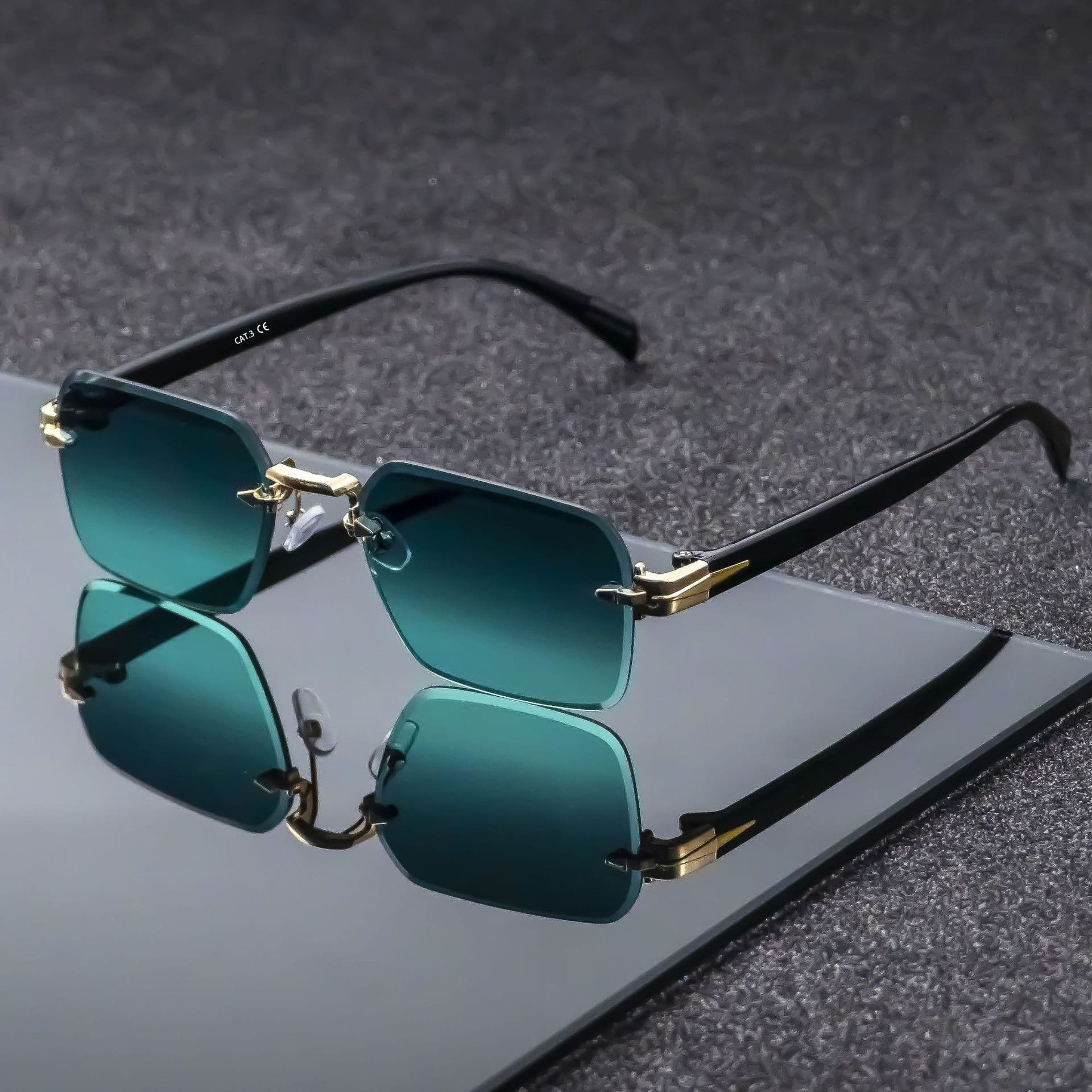 Lunettes de soleil de qualité, style urbain, sans monture métallique, style européen et américain, pour hommes et femmes.