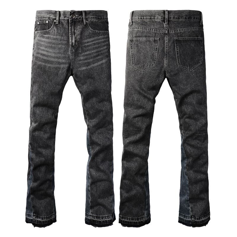 Men's Clothing Jeans Without Stretch Slim Fit Trendy Retro Denim Flared Pants For Men #9305