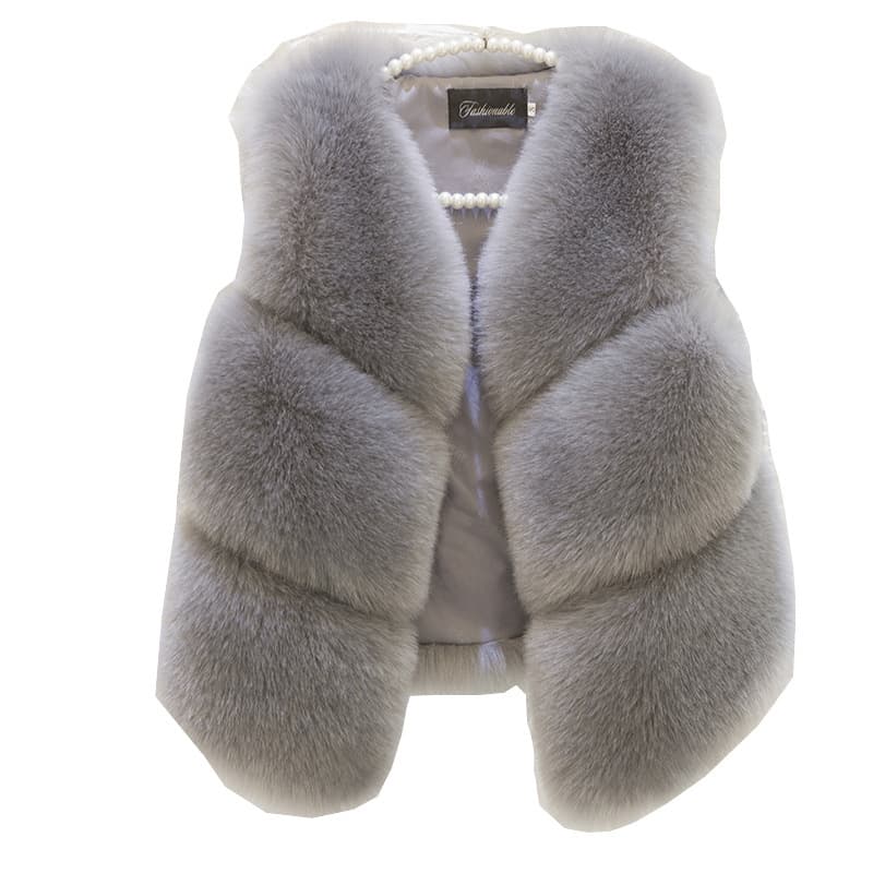 Women's Clothing Faux Fur Vest Winter Warm Faux Leather Sleeveless Jacket Casual Streetwear Coat​​