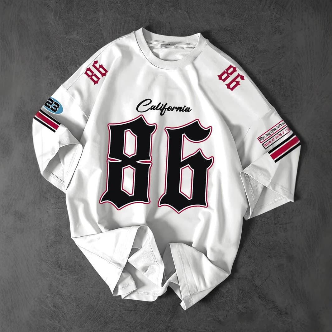 Men's Clothing 3d Digital New 86 Number Printed Jersey Short Sleeve Personality Rugby Uniform Breathable Summer Men's T Shirt