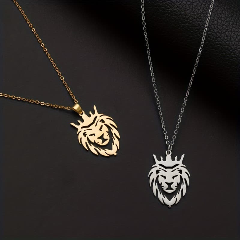 2026 New European And American Men's Fashion Lion Pendant Necklace Personalized Creative Cross-Border Dropshipping