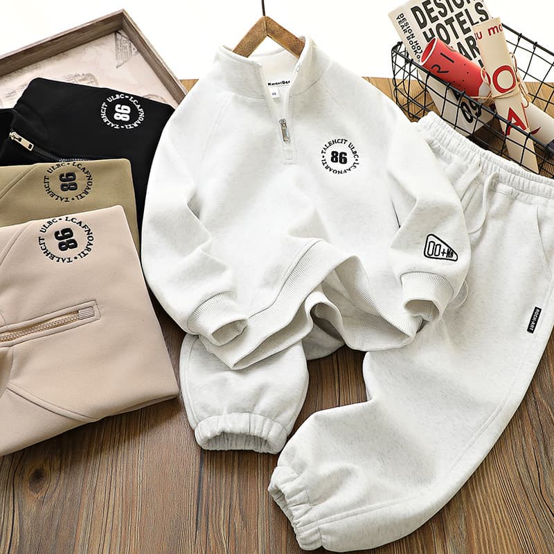 Kid's Clothing Boys suits 2024 autumn new styles for middle and large children sweatshirts trousers children's sports two piece suits