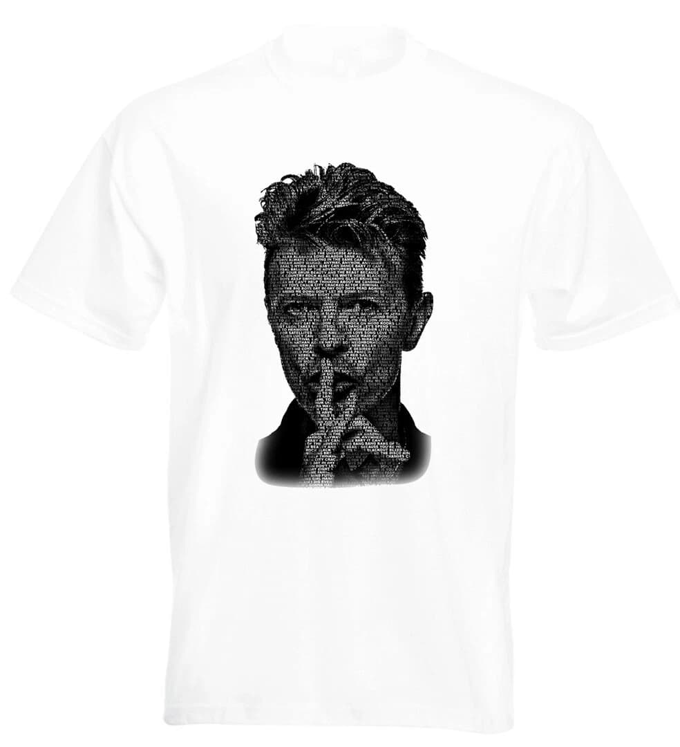 David Bowie Typography Song Titles T Shirt Mens Womens Tees Top Ziggy Stardust
