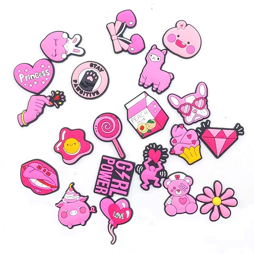 Pink Cute Little Fresh Shoes Flower Shoe Buckle Soft Glue DIY Slippers Sandals Accessories Accessories Accessories