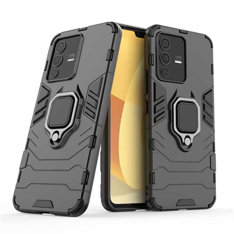 For vivo V23 V21 V21e V20 SE Pro Hybrid Hard PC+Soft TPU Armor Surper Anti-Drop Case Rotating Ring Stand Holder Cover