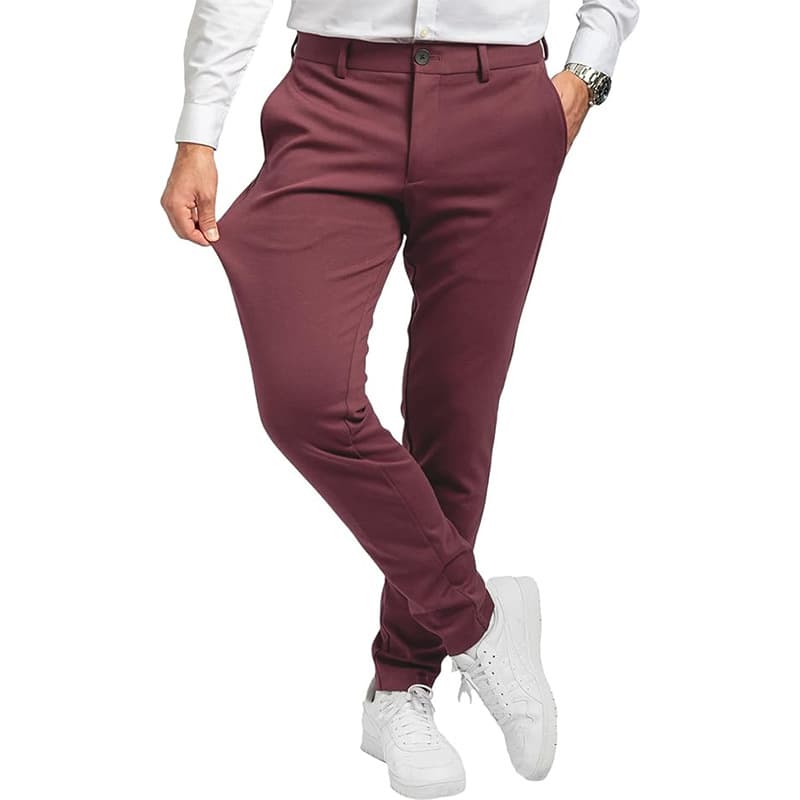 Men's Clothing Fashionable Stretch Comfortable Slim Fit Stretch Skinny Chinos With Slant Pockets - Comfortable Urban Casual Pants For Everyday Wear​