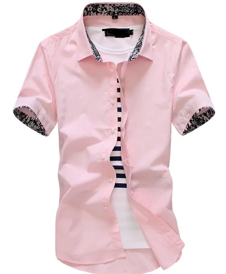 Men's Clothing Casual Solid Color Trend Slim Fit Youth Men's Shirt Trend