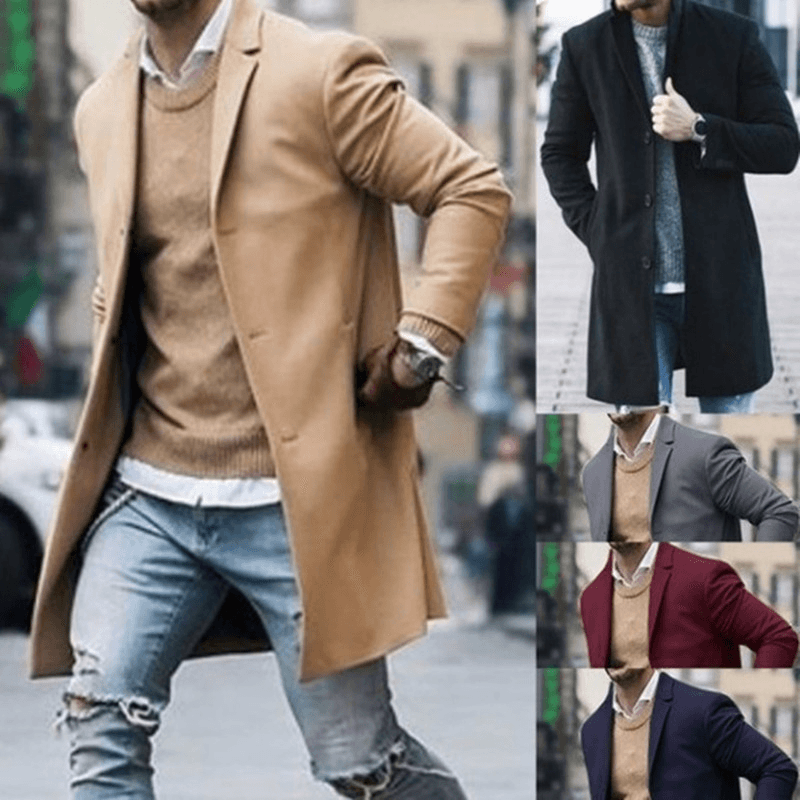 trench Men's tweed coat for men