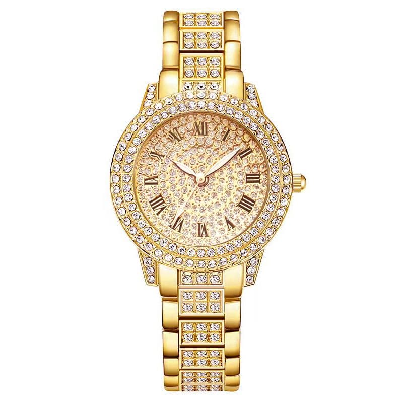 Treasure bowl full of diamonds fashionable womens retro Roman plate leisure Quartz watches