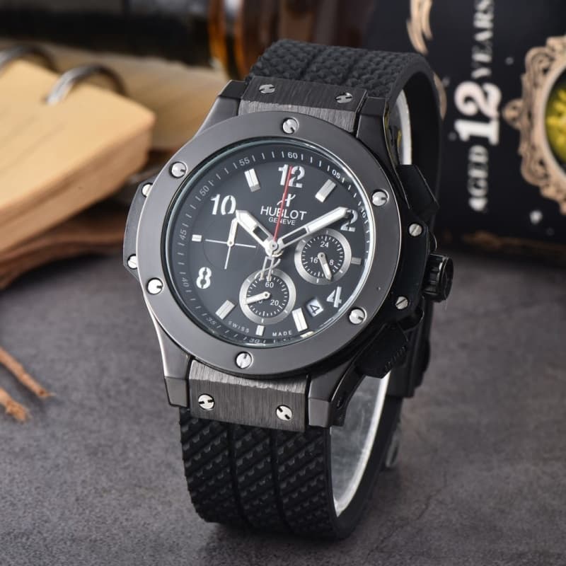 Montres pour hommes de luxe, style sport, automatique, date, chronographe, quartz, bracelet en caoutchouc.