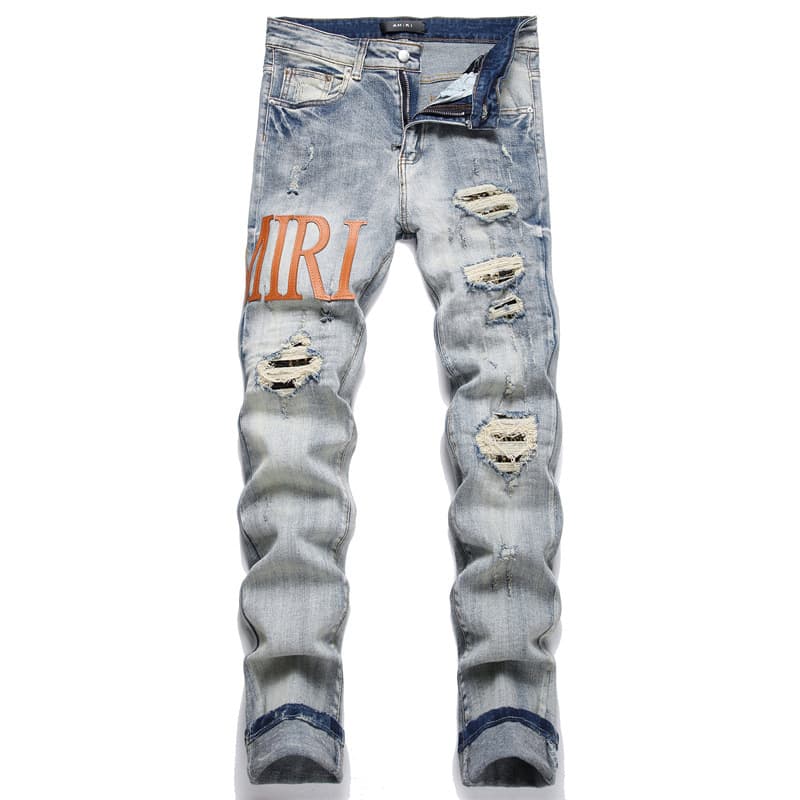 Vêtements pour hommes 2024 Pantalons en coton d'hiver Denim Shot Ordinaire Décontracté Spot Taille moyenne Bleu Jeunes Jeans pour hommes Tendance