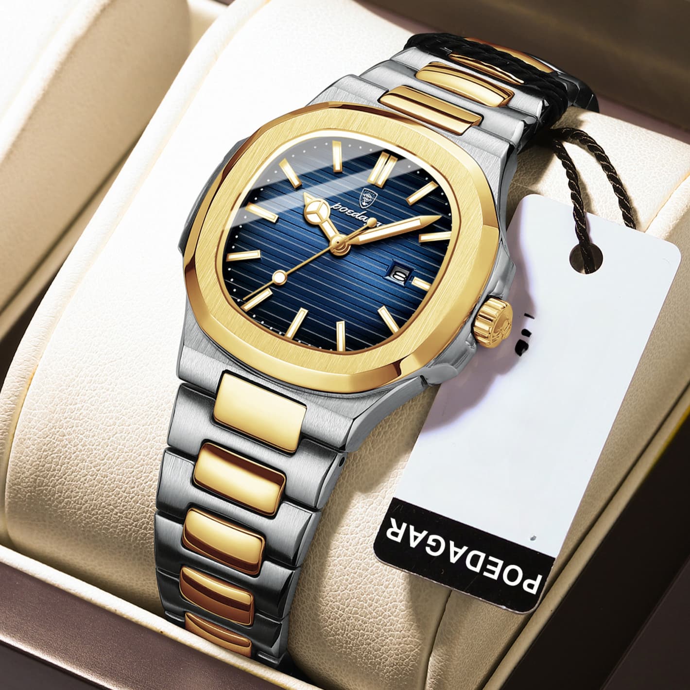 Square Watch for Woman Waterproof Luminous Date Ladies Watch Stainless Steel Quartz Women's Watches