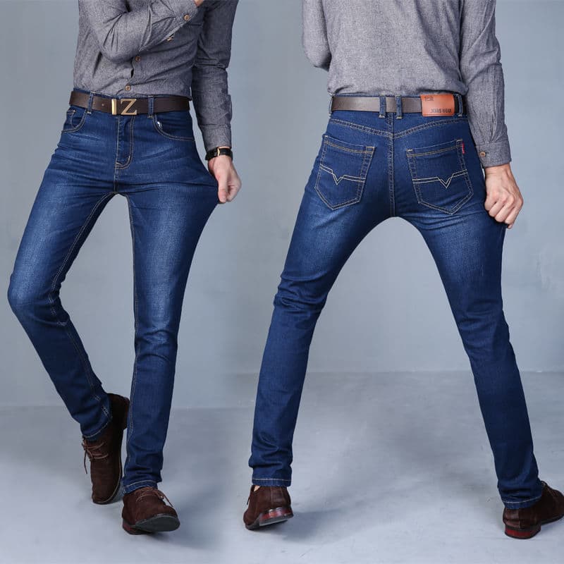 ​​"Men's Slim-Fit Stretch Denim Pants – Lightweight Business Casual Jeans With Comfort Waistband (Breathable, Wrinkle-Resistant)"​​