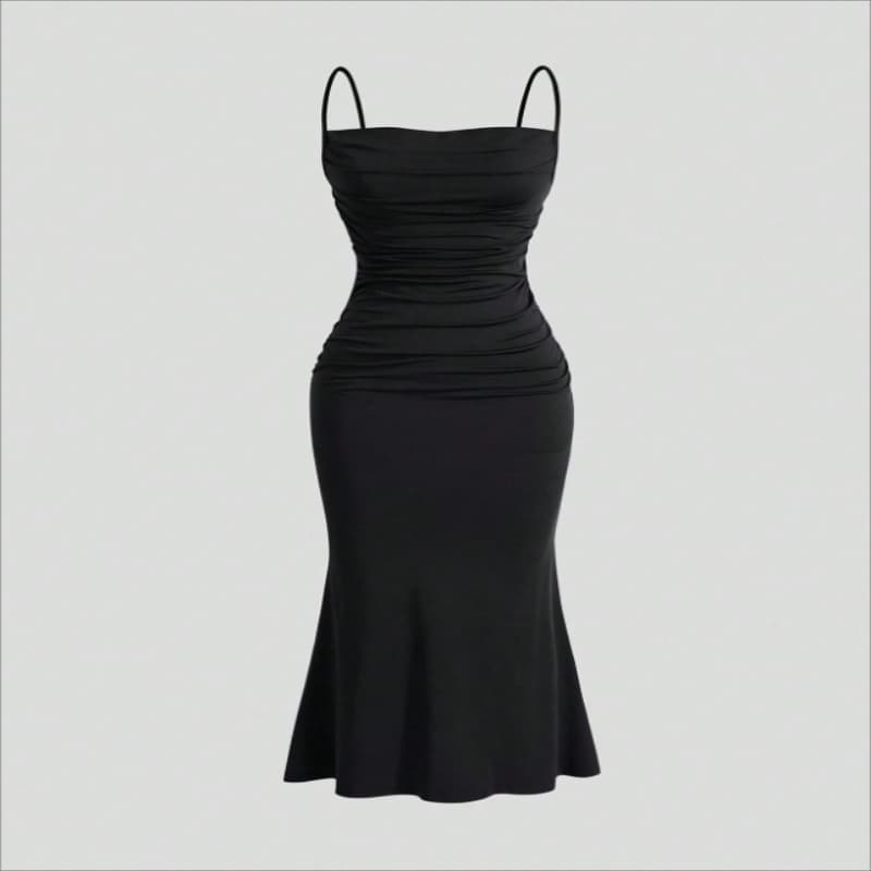 Women's Clothing Sling Fishtail Skirt Dress Hip Hugging Slim Holiday Dress