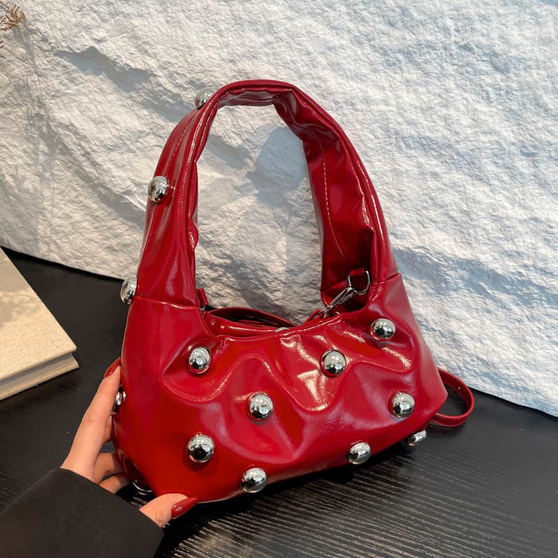 New Women's Bag Korean Version Fashionable Rivet Personalized Fashion Niche Shoulder Bag Instagram Internet Famous Crossbody Armpit Bag