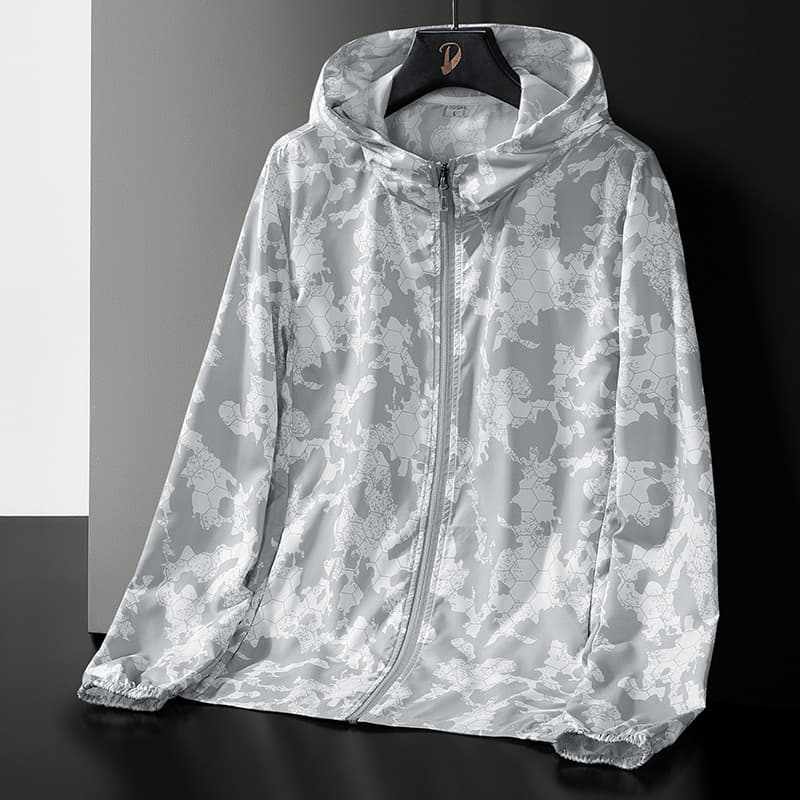 Men's Clothing Camouflage Sun Protection Clothing Loose Large Size Hooded Thin Jacket Anti Ultraviolet Fishing Waterproof Sun Protection Clothing