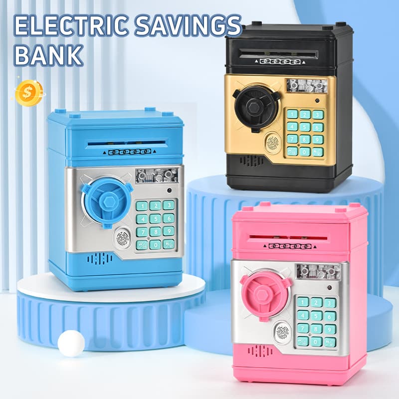 Home & Garden Mini ATM Children's Fingerprint Banknote Verification Password Lock Piggy Bank Toy Boys Girls Toy Gift