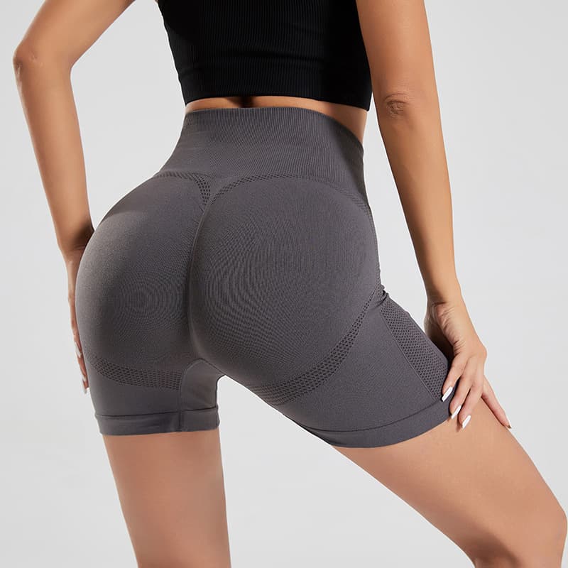 Honey-butt Lift, Fitness And Leisure Sports Elastic High-waisted Belly-control Quick-drying Seamless Yoga Shorts