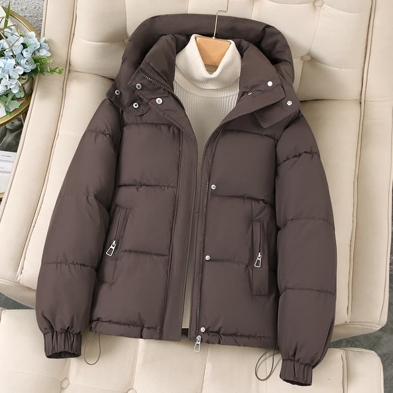 Women's Short Down Jacket 2025 New Korean Style Hooded Thickened Coat For Petite Women Winter Cotton Outerwear Trendy