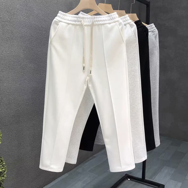 Men's Loose Casual Pants Korean Style Trendy All-Match Summer Thin Wide Leg Mopping Trousers Midweight Polyester Spring Autumn
