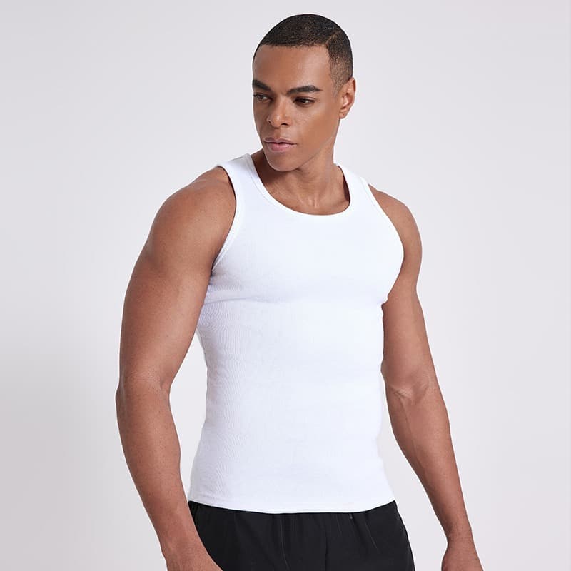 Men's Korean-Fit Ribbed Tank Top – Stretch Sleeveless Shirt For Gym & Streetwear (M-5XL) – Breathable Quick-Dry Undershirt