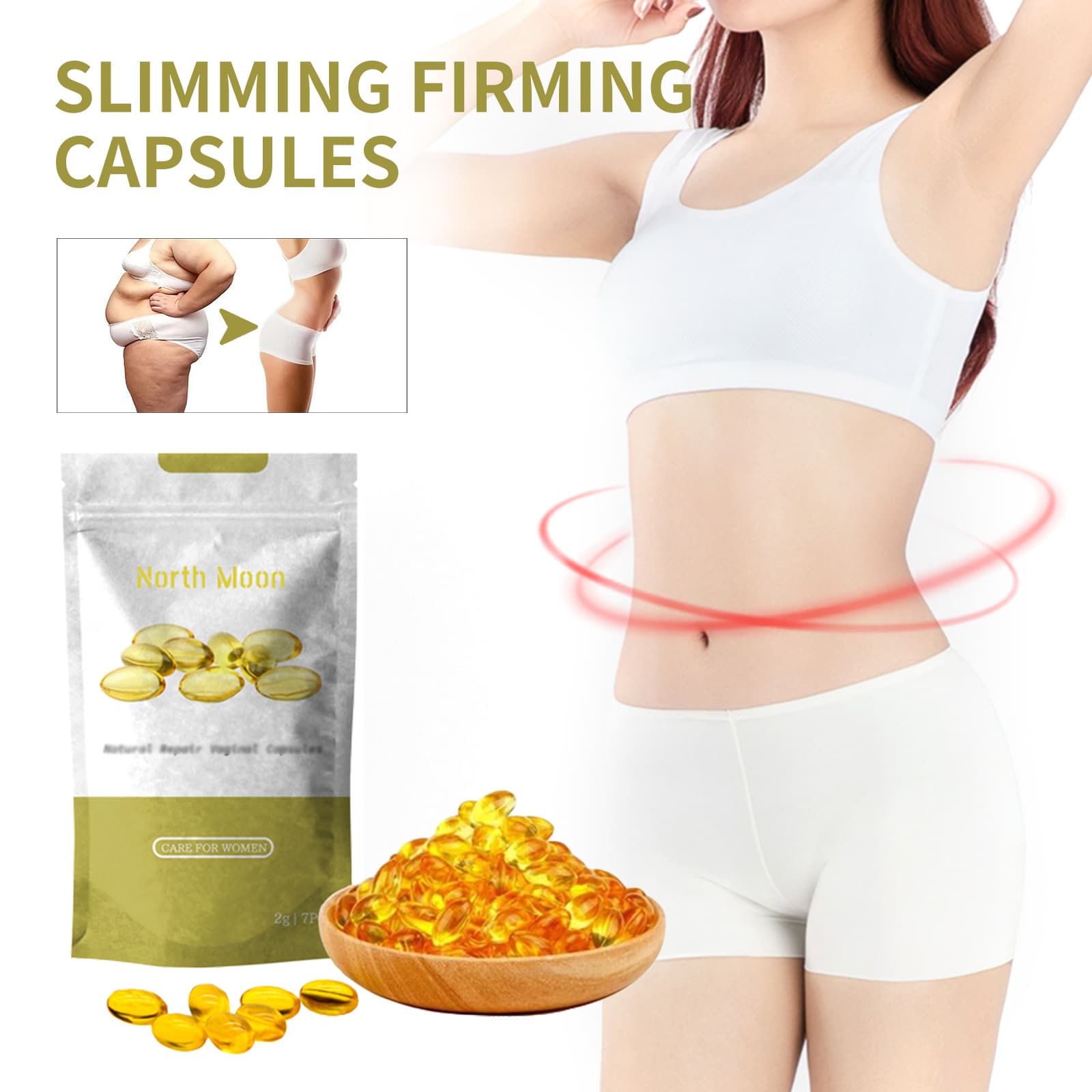 North Moon Tightens Leg Belly Skin, Shaping Abdomen, and Beautifying the Body Capsule