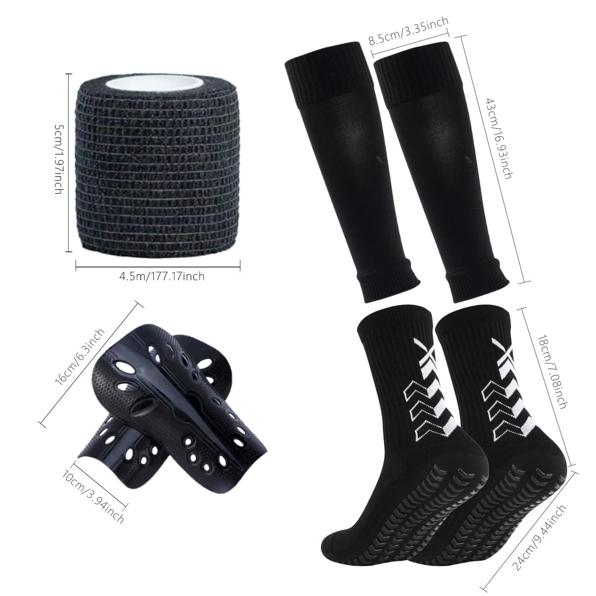 adult men and women non slip glue football socks combination set leg guards socks straps