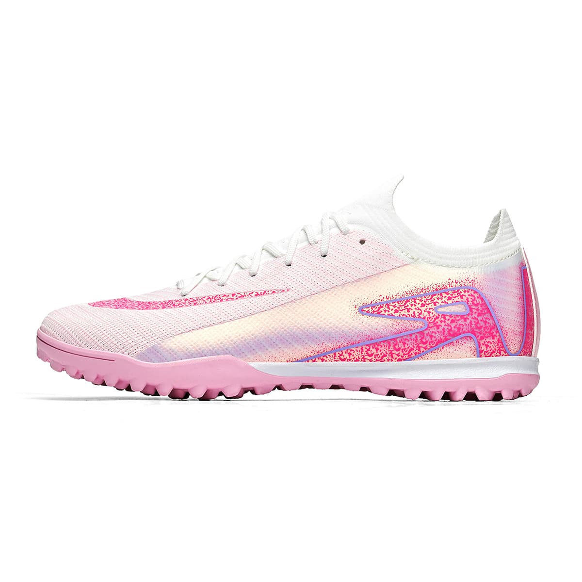 Chaussures de football Nike Mercurial Superfly TF – Tricot dégradé blanc/bleu pour gazon synthétique