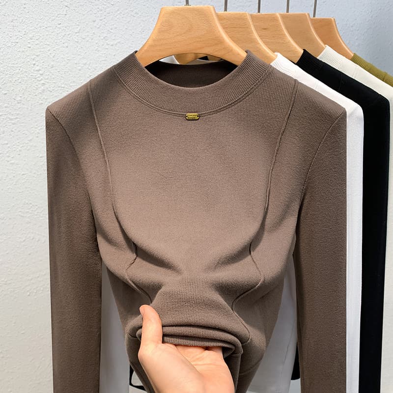 Women's Clothing Fashionable Ribbed Thermal Undershirt - Slim Fit Dralon® Base Layer With Bone Stitching Detail (M-3XL)
