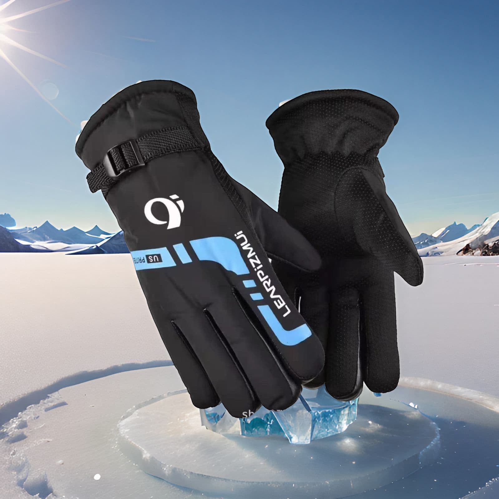 Winter Warm Gloves for Men - Fleece-Lined, Thickened, Skiing, Cycling, Windproof, Cotton-Padded Motorcycle Gloves