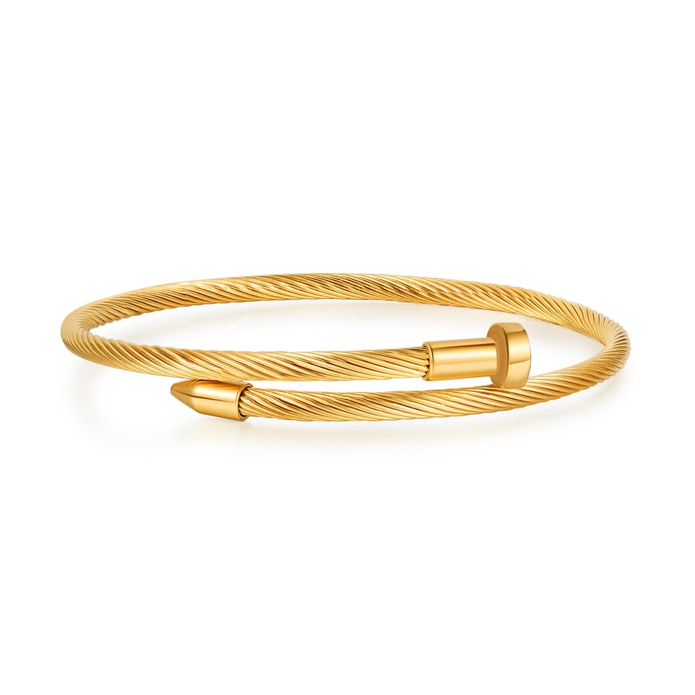 Stainless Steel Wire Rope Bracelet Nail Spiral Adjustable Open Bracelet Titanium Steel Nail Bracelet
