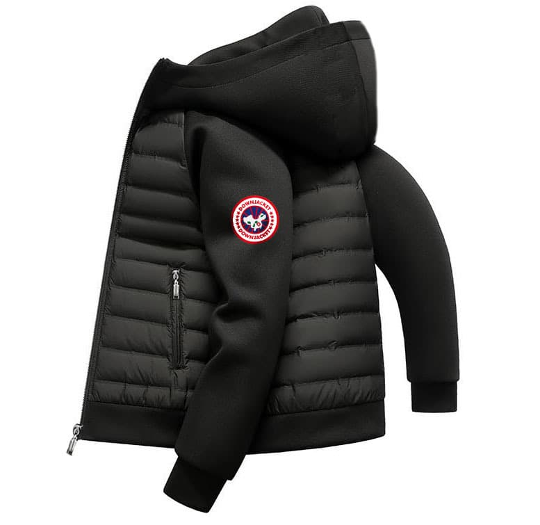 Manteau d'hiver en coton côtelé à imprimé carte circulaire pour homme