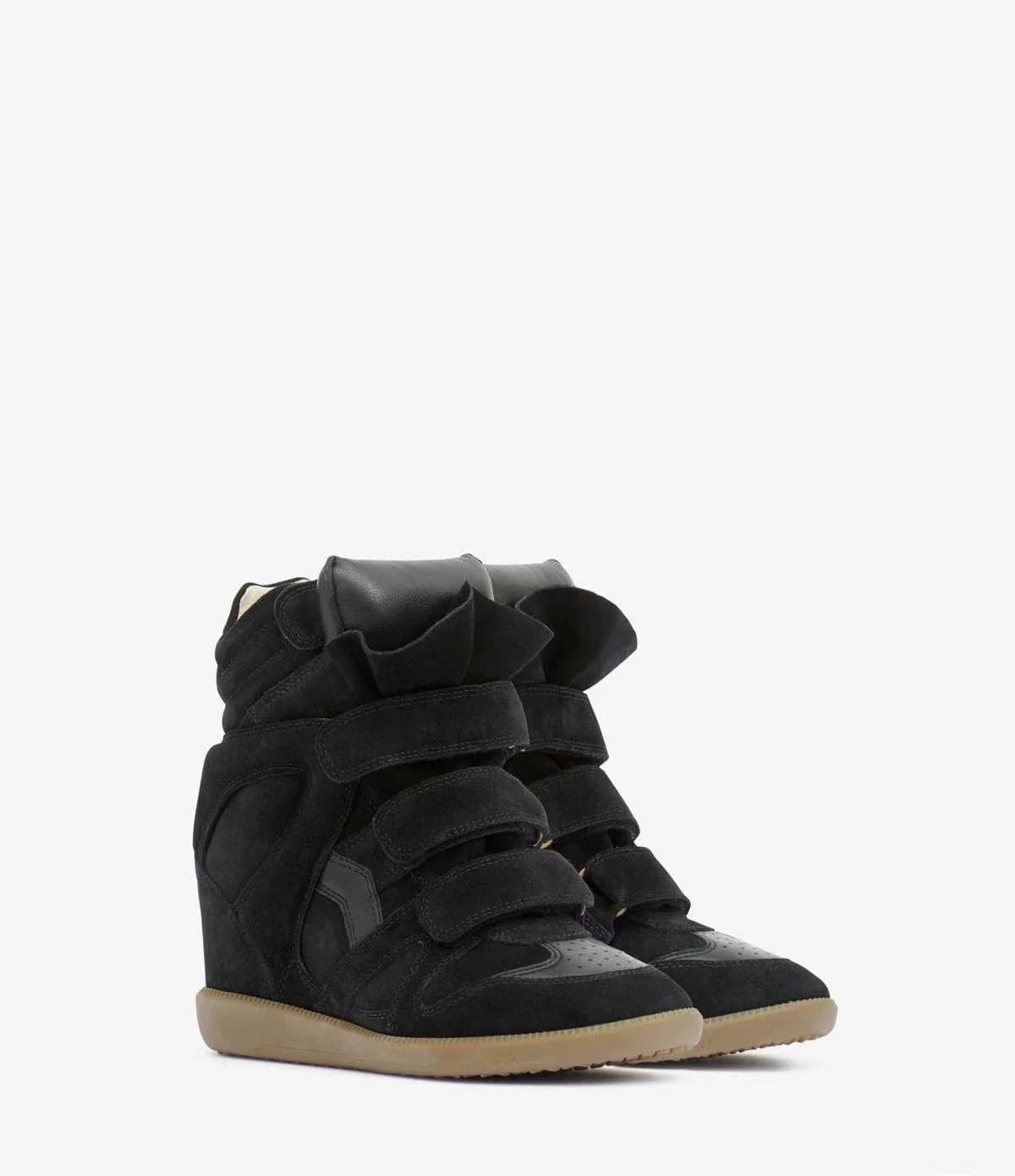 Chaussures montantes Isa pour femmes, en cuir véritable, talon compensé intérieur de 7 cm, pointure 26 (adaptées aux petites tailles).
