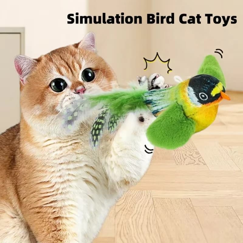 Interactive Plush Bird Toy For Cats